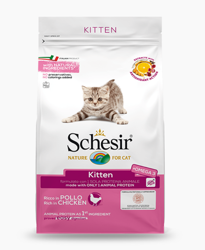 Schesir Dry Line Single Animal Protein with Chicken Kitten Formula Pet Arabia